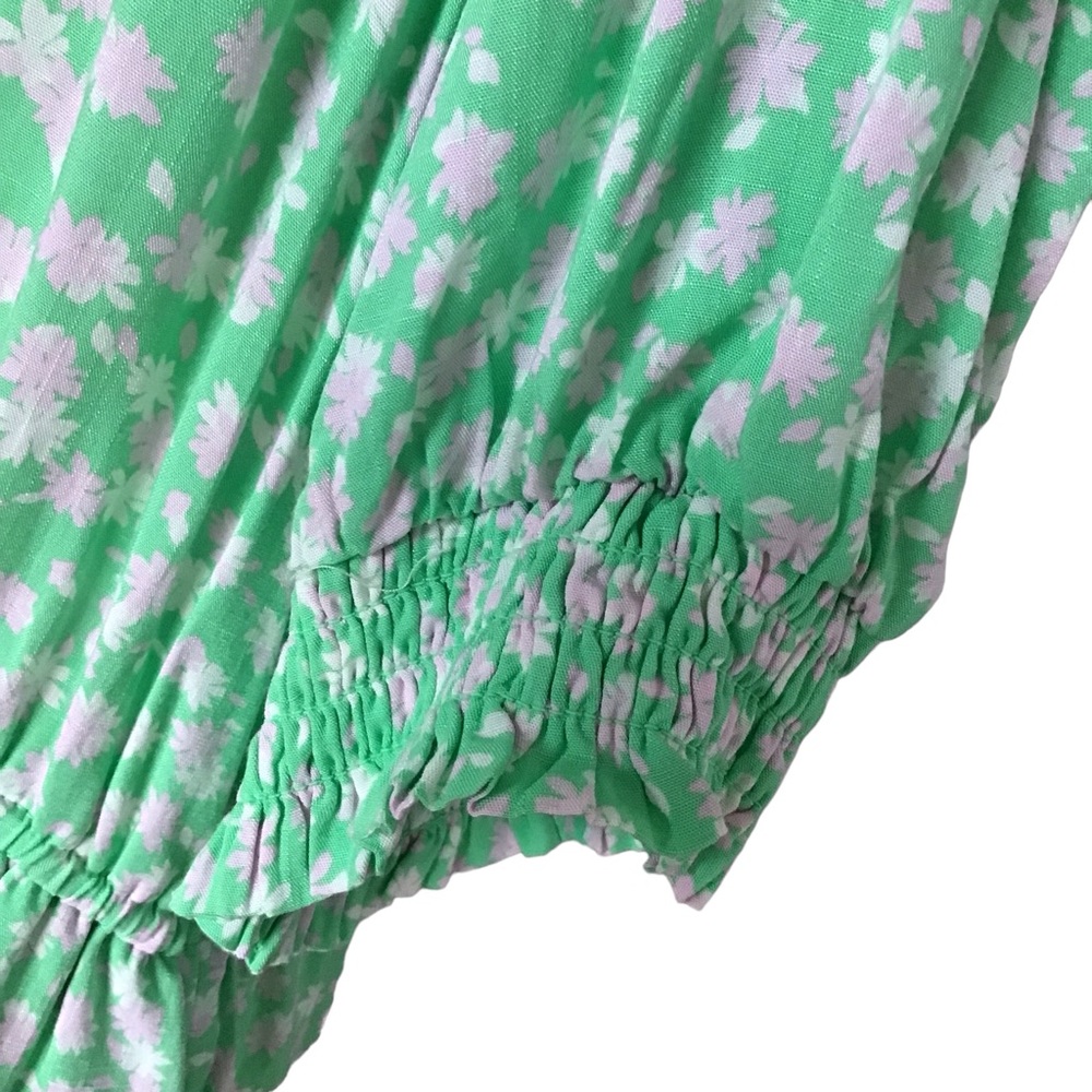 WHO WHAT WEAR Maxi Dress Tiered Short Sleeve Elastic Waist Pink/Green Size XXL - Picture 3 of 8